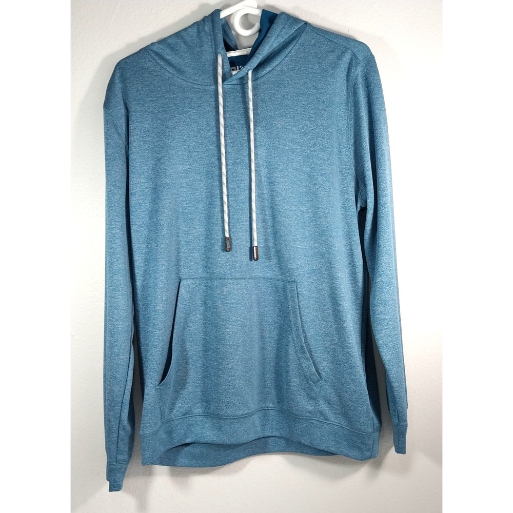 Graham Luxe Performance Golf Hoodie Sz M Aqua Blue Long Sleeve Kangaroo Pocket